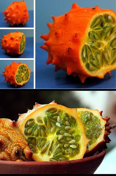 Kiwano frutas exóticas desconhecidas
