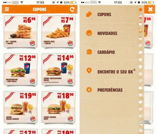Apps que ajudam economizar na hora de comprar comida Burger King
