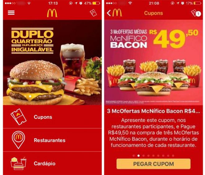 Apps que ajudam economizar na hora de comprar comida Mc Donalds