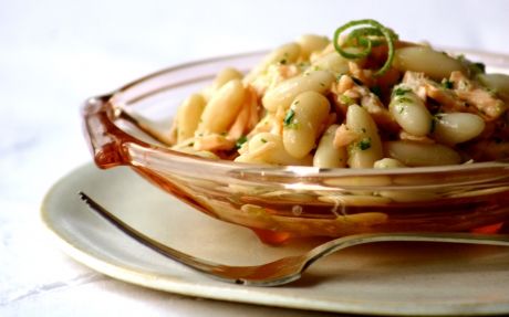 Receita Salada de Feijão-branco, Salmão e Limão