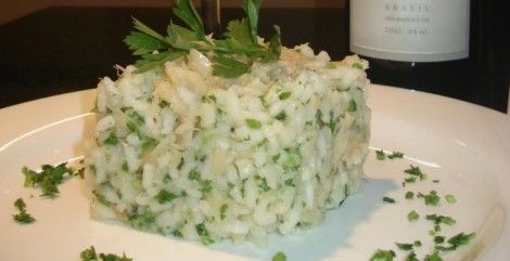 Receita Risoto de Bacalhau e Salsinha Fresca