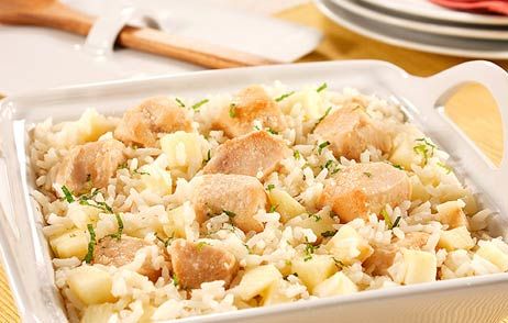 Receita Arroz com Frango e Maçã